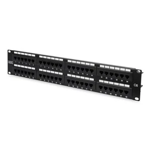 DIGITUS Patch Panel CAT 6 ungeschirmt 48 Port RJ45 8P8C 2HE Rack Mount Schwarz - Bild 1 von 2