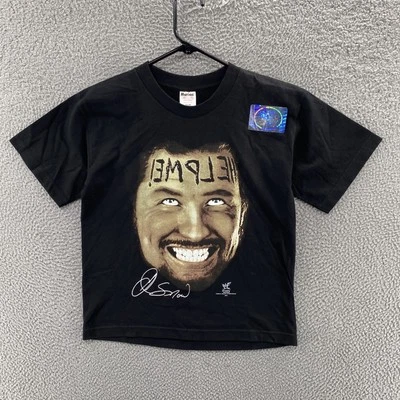 Camisa de Nieve VINTAGE Al Niños Jóvenes Mediana Negra Help Me Head Lucha Libre Años 90 WWF Foto 1 de 4