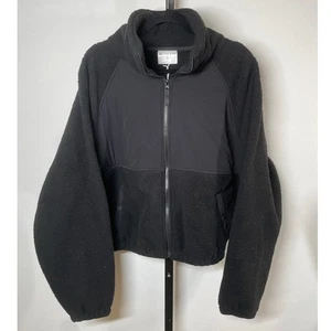 BLOGILATES X TARGET Campfire Cremallera Completa Polar Chaqueta De Gran Tamaño Pequeña Negra NUEVA - Imagen 1 de 7