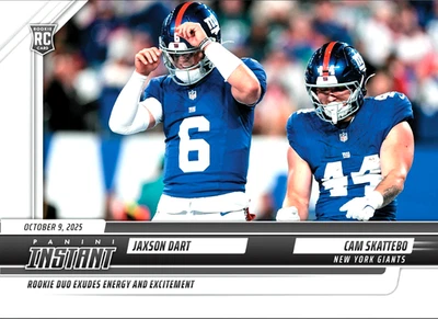 Graded Gem-Mt 10 CAM SKATTEBO & JAXSON DART 2025 PANINI ROOKIE CARD #139 - Image 1 of 4