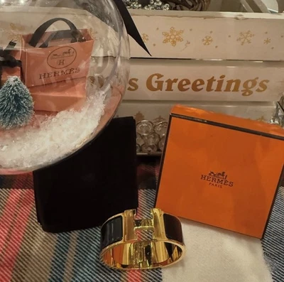 Pulsera Hermès Wide Clic Clac H en Negro Foto 1 de 4