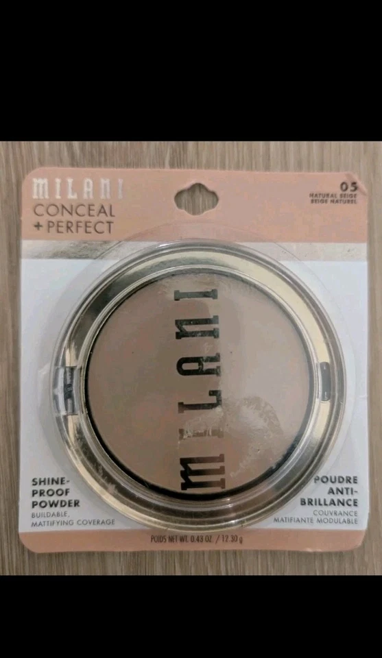 MILANI Conceal + Perfect Shine Proof Powder Lightweight ~ 05 NATURAL BEIGE ~ NEW - Image 1 of 2