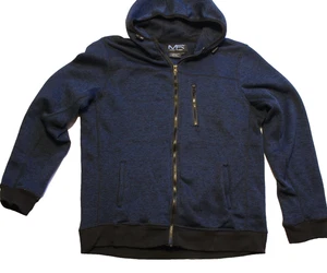 Mack Russo Jacke Herren Large Full Zip Kapuze Navy Blau Manschetten Knopfzug SCHARF! - Bild 1 von 10