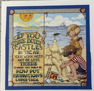 Cartão comemorativo feito à mão Mary Engelbreit - se você construiu castelos  - Imagem 1 de 4