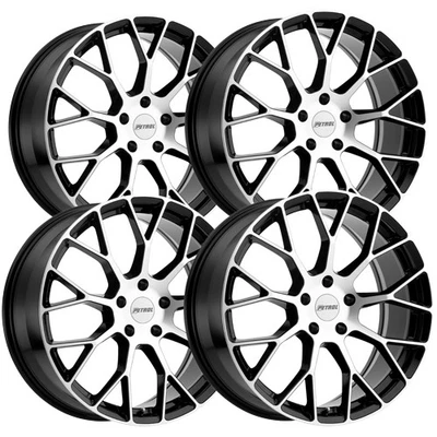 (Set of 4) Petrol P2B 20x8.5 5x4.5" +40mm Black/Machined Wheels Rims 20" Inch - Image 1 of 4