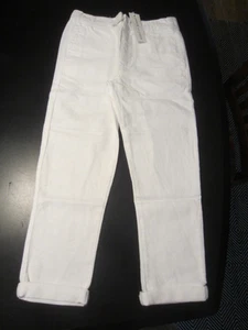 NWT Janie and Jack White Boys Linen Cotton Pull-On Pant Size 10 - Picture 1 of 6