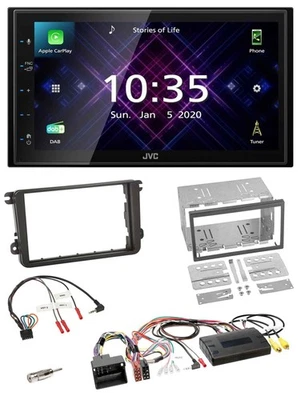 JVC DAB 2DIN Lenkrad Bluetooth USB Autoradio für VW T5 Golf Tiguan Touran 2009-2 - Bild 1 von 4