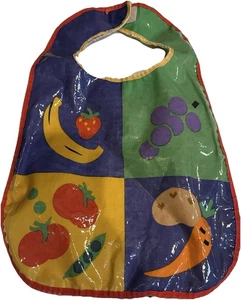 Vintage 1993 LVC WELL LOVED SAMMLERSTÜCK WASSERDICHT BABY LÄTZCHEN OBST GEMÜSE FARBBLOCK - Bild 1 von 5