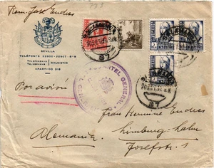 Copertina SCW da Salamanca alla Germania CENSURA CUARTEL GENERAL GENERALISIMO (3687) - Foto 1 di 2