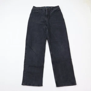 Hollister Jeans Womens 7 Ultra High Rise Dad Wide Leg Stretch Black Dark Wash - Picture 1 of 8