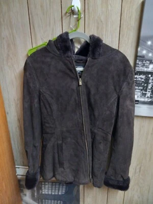 Suede Coat With Hood, Sonoma, Brown, Size Med  - Image 1 of 4