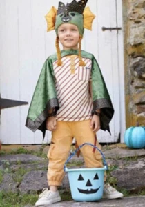 Matilda Jane Girls 2PC Dragon Costume Set Sz Small (Age 2-6) Cape Hat Beanie - Picture 1 of 3