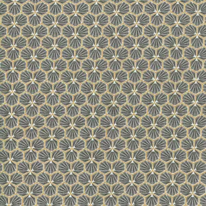 Tessuto francese MAROCCO piastrelle design tessuto 100% cotone largo 160 cm ardesia e oro - Foto 1 di 1