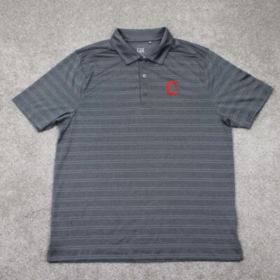 Cleveland Guardians Polo Shirt Mens Large Gray CB DryTec Polyester S/S Pullover - Image 1 of 4
