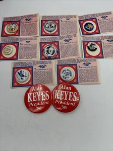 Lot Of 8 Reproduction 2 Original Button Pin Vintage Presidential Campaign USA - Picture 1 of 9