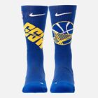 New Nike Golden State Warriors Elite Crew Nba Logo Socks Sx7599-495 Size 12-15
