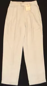 Vtg Tommy Bahama Women Silk Pants size 12 Trousers Pleated Cuffed Sandstone - Picture 1 of 7