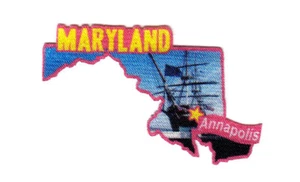 ANNAPOLIS MARYLAND Iron On Printed Patch State Shape Capitol City  - Picture 1 of 1