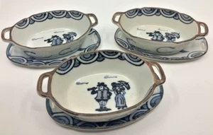 Authentic Japanese Dutch Design Ramekin Set of 3 with Plates - $17.00 - Picture 1 of 12