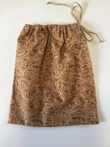 Bag Drawstring Roses fabric shoes toys gift lingerie Handmade New - Picture 1 of 5