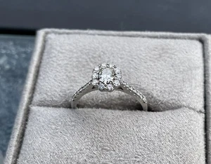 5/8ctw Oval Diamond Halo 14k White Gold Ring Women’s Size 7.5 - Reed’s Signature - Picture 1 of 11