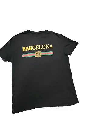 Camiseta Hombre Barcelona Reason Cuello Redondo Manga Corta Negra Usada Talla M Foto 1 de 4