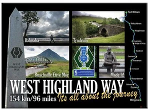 West Highland Way Walk Map Made It Montaje Escénico Nevera Imán Metálico - Imagen 1 de 2