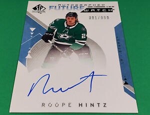 2018-19 SP AUTHENTIC ROOPE HINTZ FUTURE WATCH ROOKIE AUTO SIGNATURE SIGNED #999