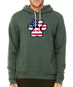 Sudaderas con capucha con capucha del 4 de julio con estampado de pata con bandera americana - Imagen 1 de 7