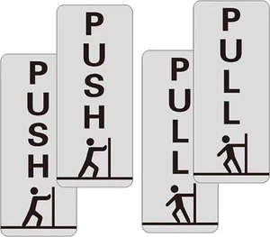 2 Paar Druckzug Türschild Acryl Tür Aufkleber für Geschäft, Geschäft, 12x5x0,25cm - Bild 1 von 8