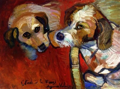 Two Dogs Suzanne Valadon 1927 Art Print – Vivid French Modernist Animal Decor - Image 1 of 2