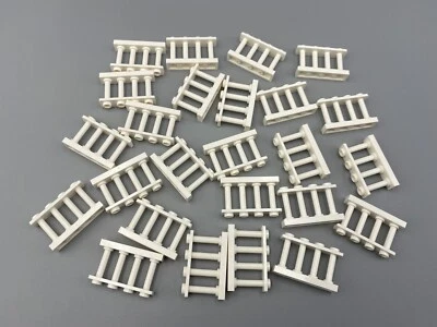 Lego 25 штук белый забор 1x4x2 шпиндель с 4 заклепками / оптовый забор лот деталей - Изображение 1 из 2