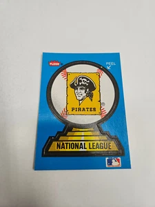 Pittsburgh Pirates 1987 Fleer MLB Logo Sticker Karte (Yankees Logo auf Rückseite) - Bild 1 von 2