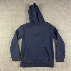 Puma Boy's Youth Navy Embossed Logo Navy Pullover Hoodie Medium 10/12 - Picture 1 of 9
