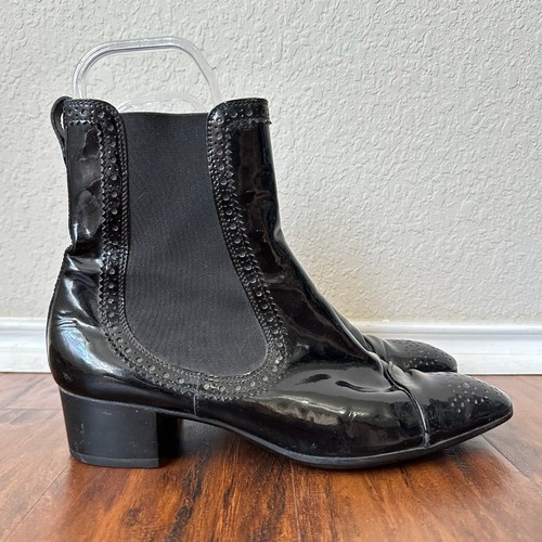 TOD’S Stivali TOD'S Mid Calf Brogue donna EU 41 5 US 11 5 nero vernice pelle Chelsea