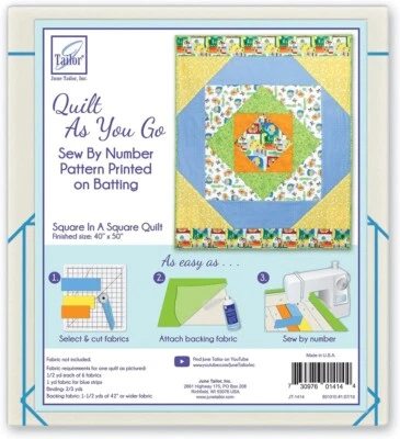 June Tailor Quilt As You Go Sew By Numbers Express Square in a Square JT-1414 - Image 1 of 3