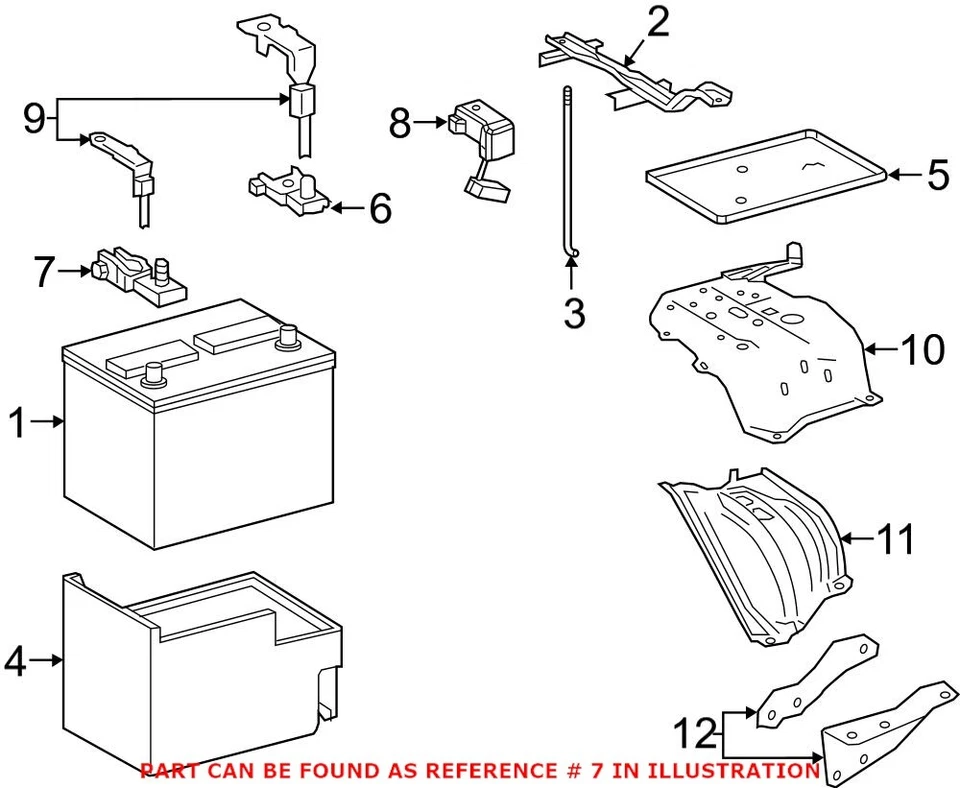 Extremidade terminal de cabo de bateria original do fabricante para Lexus NX200t NX300 RX350 RX350L - Imagem 1 de 1