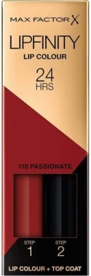 Max Factor Lipfinity Rossetto Bifase 110 Passionate Colore Duraturo fino a 24H - Imagen 1 de 3