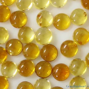 Piedras preciosas sueltas cabujón de forma redonda natural de citrino 5 mm a 10 mm calidad A - Imagen 1 de 8