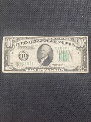1934 C 10 DOLLAR FEDERAL RESERVE*CLEVELAND  NOTE* - Image 1 of 4