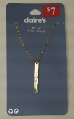 Collar Colgante Gota Rectangular Oro Claire's 20" + 4" (G131424-1 LOC.H) Foto 1 de 4