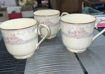 Set (3) Noritake Magnificence PATTERN 8 oz BONE CHINA Handled Cups JAPAN - Image 1 of 4