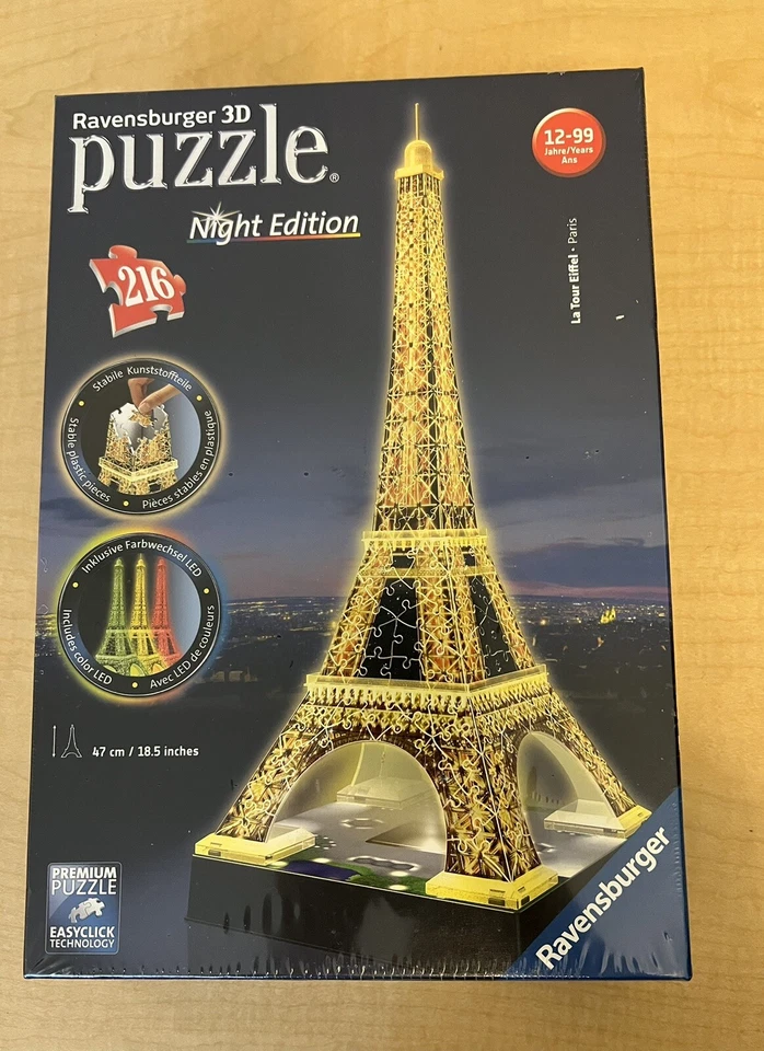 2014 Ravensburger 3D Puzzle LA TOUR EIFFEL Night Edition No. 125791