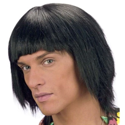 WIDMANN SCHWARZE BEACH-BOY PERÜCKE / Surfer Macho Hawaii Bad Taste Karneval Kostüm Party