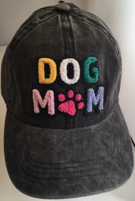 SOMBRERO GORRA DE BAILE DISEÑO DAVID & YOUNG “DOG MAMÁ” Negro Lavado Bordado Nuevo con Etiquetas Foto 1 de 4