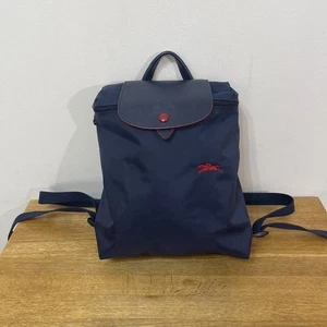 Longchamp Le Preage Original Navy Nylon Leather Backpack VGC - Picture 1 of 12