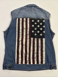 Chaleco de Camionero RAW X EE. UU. Bandera Americana Envejecido Para Hombre Talla L - Imagen 1 de 9