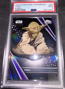 Star Wars Topps Chrome Black Purple Yoda /125 PSA 9 Mint Trading card - Picture 1 of 18