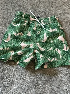 Janie and Jack Boys Swim Trunks Size 5 Plant Leaves Drawstring - Picture 1 of 4