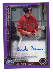 2025 TOPPS PRO DEBUT PURPLE FOIL AUTO BROOKS BRANNON 127/299 SALEM RED SOX - Picture 1 of 1